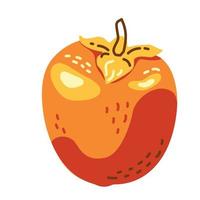 One ripe persimmon for a healthy diet vector