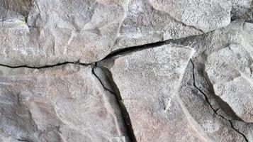 Stone rock texture or background. Gray rocky uneven surface, natural seamless backdrop for design. Copy space photo