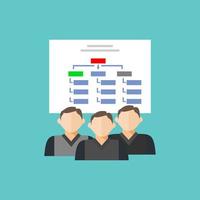 Department team diagram structure. Hierarchical-structure icon. vector