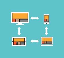 conexión del dispositivo. transferencia de datos. vector