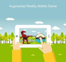 Augmented reality mobile game. vector