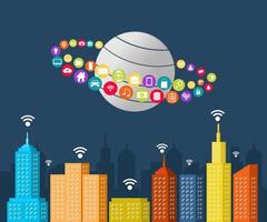 Smart city. Internet of things. vector