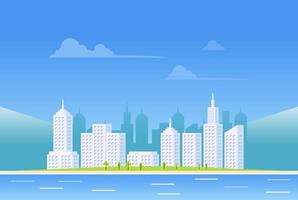 Clear city landscape background. vector