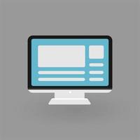 Desktop computer with web page icon ilustration vector