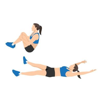 Woman doing inchworm exercise. Flat vector illustration isolated on ...