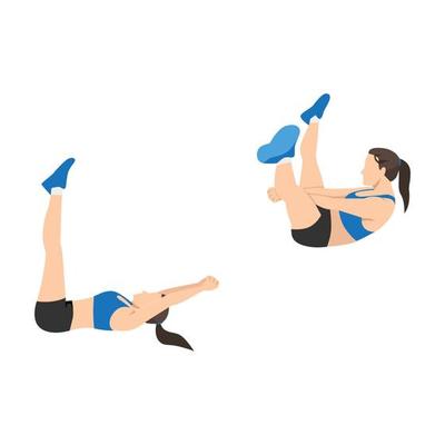 Woman doing inchworm exercise. Flat vector illustration isolated on ...