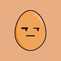 Cute egg with expression cartoon character vector