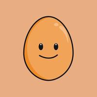 Cute egg with expression cartoon character vector