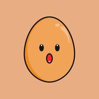 Cute egg with expression cartoon character vector