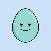 Cute duck egg with expression cartoon character vector