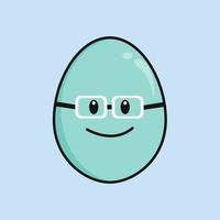 Cute duck egg with expression cartoon character vector