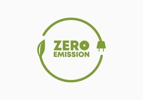 Zero emission for industry, eco, medical, pollution, automobile. vector