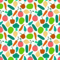 Seamless pattern of vegetable isolated on white background. vector