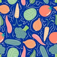 Seamless pattern of vegetable isolated on white background. vector