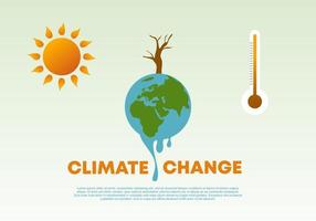 el cambio climático y salvar el fondo del cartel del planeta. vector