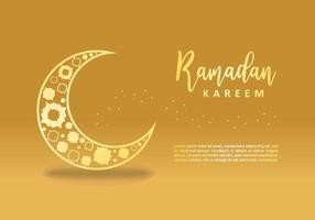 Ramadan Kareem islamic design with islamic ornament in crescent moon vector