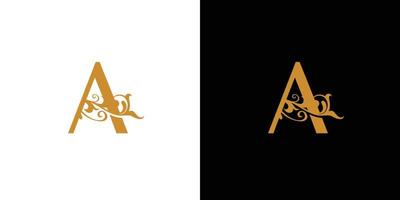 Modern and luxurious A initials logo design vector