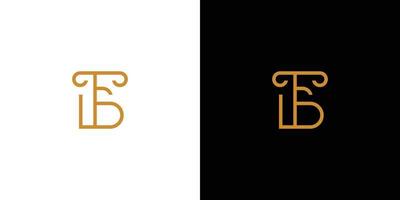 Modern and luxurious FB initials logo design vector