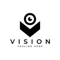 letter V eye vision logo design vector