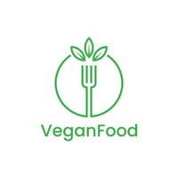 nature vegan food logo design vector