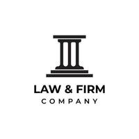 simple law and firm pillar logo design vector