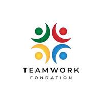 teamwork person logo design vector