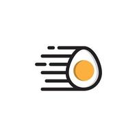 fast egg logo. breakfast logo design vector