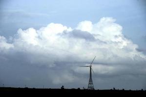 windmills with beautiful landscape, cloudscape. photo