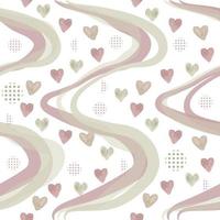 seamless happy valentine day background with curve line and heart shape , greeting card vector