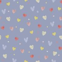 seamless happy valentine day pattern background with doodle heart shape , greeting card vector