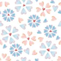 seamless valentine day background with flower from heart shape , greeting card vector