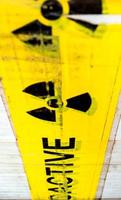 Radioactive material warning sign at the package photo