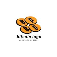 ilustración vectorial de bitcoin, moneda criptográfica, cadena de bloques. se adapta a pegatinas de bitcoin blockchain para web o impresión. logotipo de bitcoin. vector