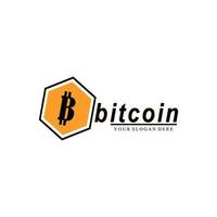 ilustración vectorial de bitcoin, moneda criptográfica, cadena de bloques. se adapta a pegatinas de bitcoin blockchain para web o impresión. logotipo de bitcoin. vector