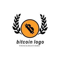 Vector illustration of Bitcoin, crypto currency, blockchain. Fits blockchain bitcoin stickers for web or print. Bitcoin logo.