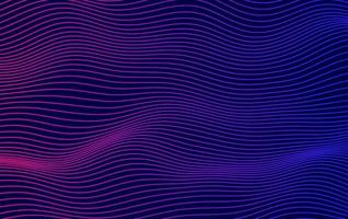 líneas finas y suaves abstractas sobre fondo azul oscuro. telón de fondo de diseño de tecnología futurista con transición de degradado púrpura y azul. vector