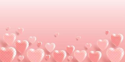 Fondo de boda romántica de San Valentín con corazón. pancarta o tarjeta de felicitación. ilustración vectorial. fondo de pantalla. folletos, carteles. lugar para el texto. día de San Valentín. vector