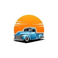 old classic truck american retro truck illustration vector