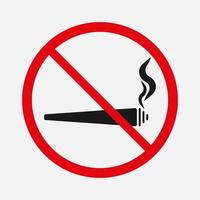 fumar marihuana signo prohibido. ningún icono de vector de malezas aislado en fondo blanco.
