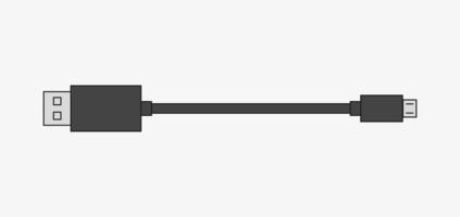 icono de vector de cable USB. ilustración de esquema cable de carga del teléfono móvil.