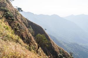 vista de la naturaleza del paisaje de montaña con bosque foto