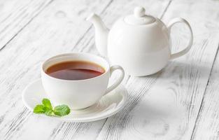 Cup of black tea photo