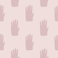 Hand shapes seamless pattern in simple style. Silhouette of a human hand geometric wallpaper. vector