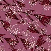 Grunge little flowers seamless pattern in sketch style. Cute floral wallpaper. vector