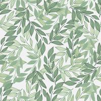 Seamless light pattern with outline foliage silhouettes. Leaves with green contour. White background. Isolated random floral print. vector