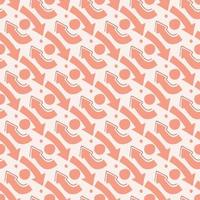 Arrows symbol abstract isolated pattern. Light coral elements on white background. vector