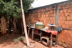 Planaltina Goias, Brazil, February 5, 2022 The Extremely Poor Housing Conditions in the city of Planaltina and throughout Brazil. photo