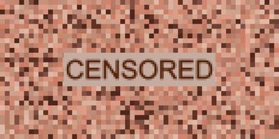 Bar with censor text. Censored blur effect wallpaper. Pixel art texture. Nude skin banner. vector