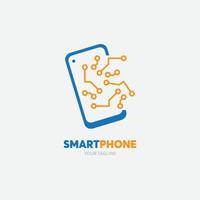 Digital technology logo template. Mobile phone and tablet vector design. Smart gadgets illustration