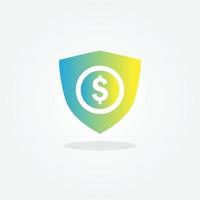 logotipo seguro de dinero. pago seguro. logotipo de dinero. icono de dinero vector